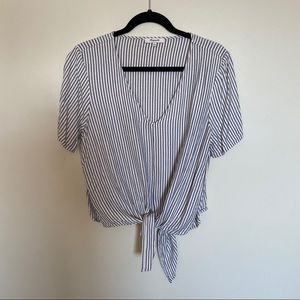 madewell tie front blouse